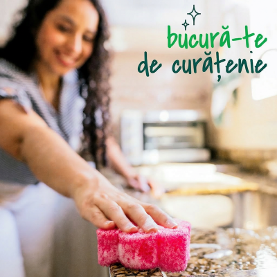 Burete de curatat vase, 3M, Scotch-Brite, Flex Scrub, roz, antizgarieturi